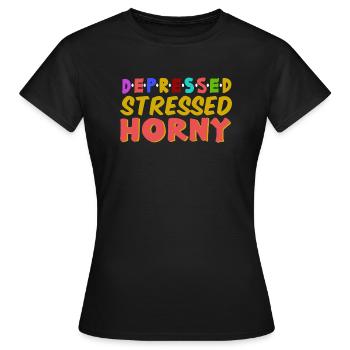 Déprimé Stressé Corné - T-shirt Femme - noir - Devant - AI Model Female 172 dark (172cm)