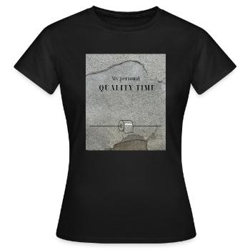 Temps de qualité - T-shirt Femme - noir - Devant - AI Model Female 172 dark (172cm)