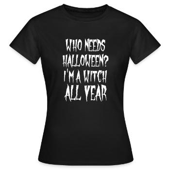 Halloween Witch Witchcraft Magic Magic Magic Magice Costume - Women's T-Shirt - black - Front - AI Model Female 172 dark (172cm)