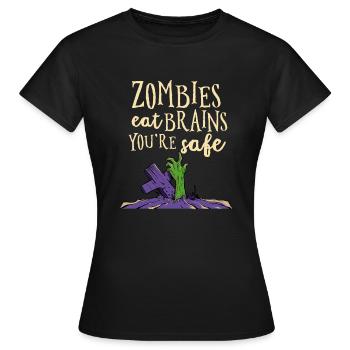Halloween Zombie Mort-vivant Cadavre Créature Mort Costume - T-shirt Femme - noir - Devant - AI Model Female 172 dark (172cm)