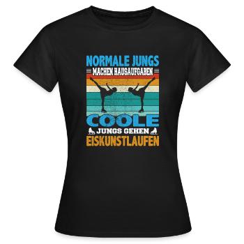 Normale Jungs machen Hausaufgaben coole machen - Frauen T-Shirt - Schwarz - Vorne - AI Model Female 172 dark (172cm)
