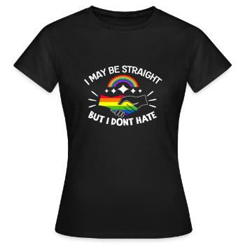 Ich Mag Hetero Sein, Aber Ich Hasse LGBTQ Gay - Frauen T-Shirt - Schwarz - Vorne - AI Model Female 172 dark (172cm)