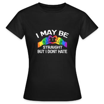 Ich Mag Hetero Sein, Aber Ich Hasse LGBTQ Gay - Frauen T-Shirt - Schwarz - Vorne - AI Model Female 172 dark (172cm)