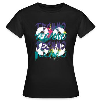 Techno art graffiti kunst - Frauen T-Shirt - Schwarz - Vorne - AI Model Female 172 dark (172cm)