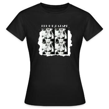 Femme fatale, ein Schwarz-Weiß-Gemälde - Frauen T-Shirt - Schwarz - Vorne - AI Model Female 172 dark (172cm)