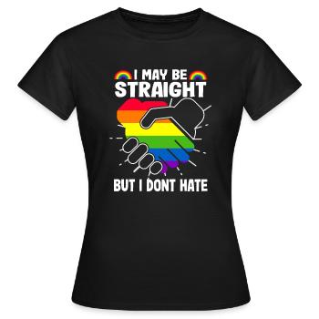 Ich Mag Hetero Sein, Aber Ich Hasse LGBTQ Gay - Frauen T-Shirt - Schwarz - Vorne - AI Model Female 172 dark (172cm)