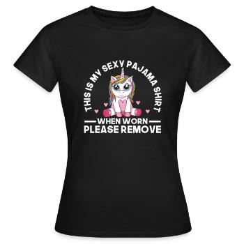 Funny Sexy Pyjama Pajama Outfit For Friend - Women's T-Shirt - black - Front - AI Model Female 172 dark (172cm)