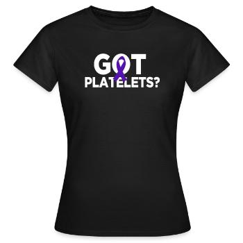 Got Platelets Purple Ribbon ITP Awareness - Women's T-Shirt - black - Front - AI Model Female 172 dark (172cm)
