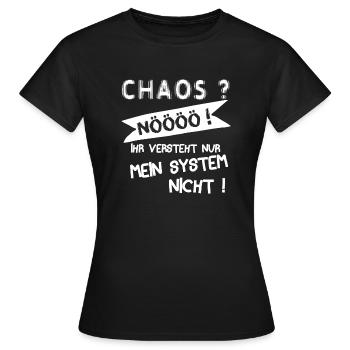 Lustiger ADS | ADHS | ADHD Spruch für Chaoten - Frauen T-Shirt - Schwarz - Vorne - AI Model Female 172 dark (172cm)