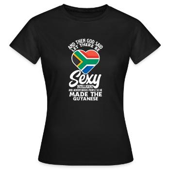 Lustiges Geschenk Zum Guyanischen Erbe - Frauen T-Shirt - Schwarz - Vorne - AI Model Female 172 dark (172cm)