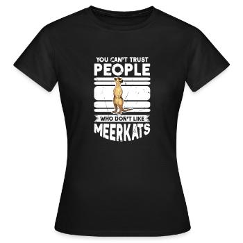 Suricate Cadeau Suricate Suricate - T-shirt Femme - noir - Devant - AI Model Female 172 dark (172cm)