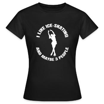 Patinage artistique Patinage sur glace Patinage artistique Patinage artistique - T-shirt Femme - noir - Devant - AI Model Female 172 dark (172cm)