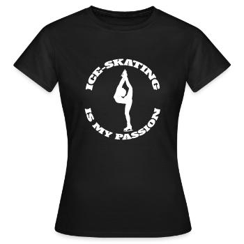 Patinage artistique Patinage sur glace Patinage artistique Patinage artistique - T-shirt Femme - noir - Devant - AI Model Female 172 dark (172cm)