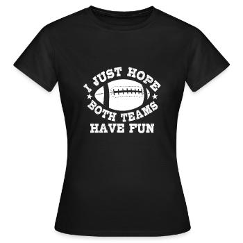 J’espère juste que les deux équipes drôle drôle drôle - T-shirt Femme - noir - Devant - AI Model Female 172 dark (172cm)