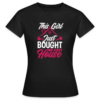 Homeowner Home Purchase Gift - Women's T-Shirt - black - Front - AI Model Female 172 dark (172cm)