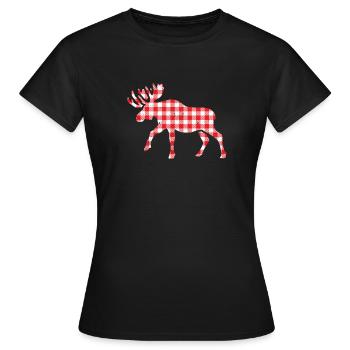 Buffalo Plaid Elch Matching Familie Weihnachten - Frauen T-Shirt - Schwarz - Vorne - AI Model Female 172 dark (172cm)