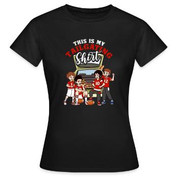 Tailgate Party Football BBQ Grilling This Is My Ta - Women's T-Shirt - black - Front - AI Model Female 172 dark (172cm)