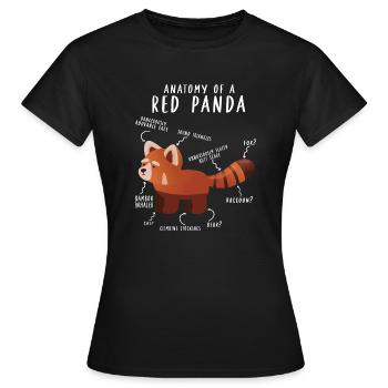 Anatomy Of A Red Panda Science Zoologist Red Panda - Frauen T-Shirt - Schwarz - Vorne - AI Model Female 172 dark (172cm)