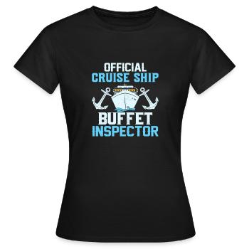 Official Cruise Ship Buffet Inspector Crusing Cru - Frauen T-Shirt - Schwarz - Vorne - AI Model Female 172 dark (172cm)