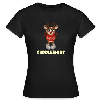 Chemise câline Câlin Hiver Chaud Neige - T-shirt Femme - noir - Devant - AI Model Female 172 dark (172cm)