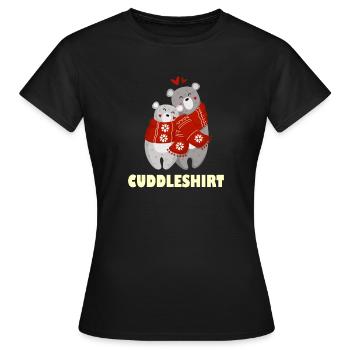 Chemise câline Câlin Hiver Chaud Neige - T-shirt Femme - noir - Devant - AI Model Female 172 dark (172cm)