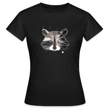 Waschbär Polygon - Frauen T-Shirt - Schwarz - Vorne - AI Model Female 172 dark (172cm)