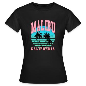 palmiers malibu Californie - T-shirt Femme - noir - Devant - AI Model Female 172 dark (172cm)