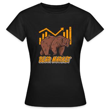 Retro Cool Bear Market Stock Crypto Investor - Women's T-Shirt - black - Front - AI Model Female 172 dark (172cm)