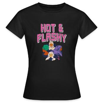 Hot & Flashy Awesome Retro T-Shirt pour elle - T-shirt Femme - noir - Devant - AI Model Female 172 dark (172cm)