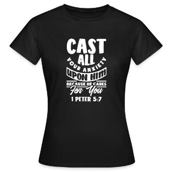 Jesus Christus Christ Religion Religiös - Frauen T-Shirt - Schwarz - Vorne - AI Model Female 172 dark (172cm)