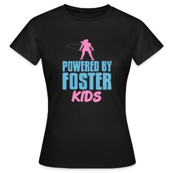 Powered By Foster Kids Cool Retro Foster Parent - Women's T-Shirt - black - Front - AI Model Female 172 dark (172cm)