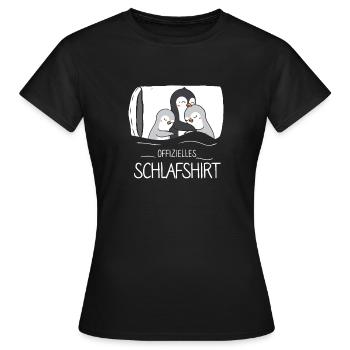 Offizielles Schlafshirt Pinguin - Frauen T-Shirt - Schwarz - Vorne - AI Model Female 172 dark (172cm)