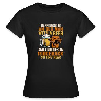 Rhodesian Ridgeback Hund - Frauen T-Shirt - Schwarz - Vorne - AI Model Female 172 dark (172cm)