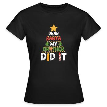 Lustige Weihnachtspyjamas Xmax PJ Lieber Weihnacht - Frauen T-Shirt - Schwarz - Vorne - AI Model Female 172 dark (172cm)