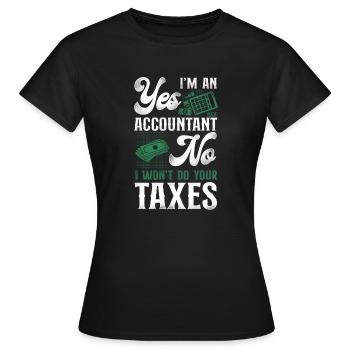 Accountant Bookkeeper Accounting - Frauen T-Shirt - Schwarz - Vorne - AI Model Female 172 dark (172cm)