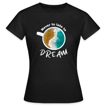 Tasse à café avec support et remplissage de la mer - T-shirt Femme - noir - Devant - AI Model Female 172 dark (172cm)