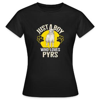Grandes Pyrénées Juste un garçon qui aime les Pyrénées - T-shirt Femme - noir - Devant - AI Model Female 172 dark (172cm)