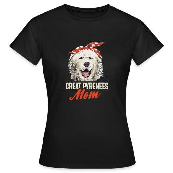 Grandes Pyrénées Mama Dog Pyrénées - T-shirt Femme - noir - Devant - AI Model Female 172 dark (172cm)