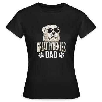 Grandes Pyrénées Papa Chien Pyrénées - T-shirt Femme - noir - Devant - AI Model Female 172 dark (172cm)
