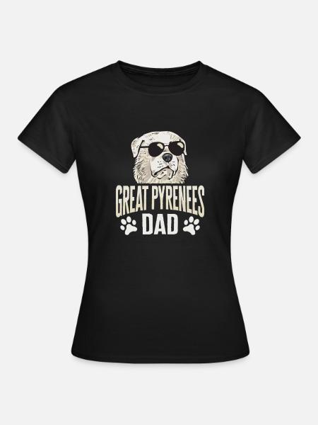 Great Pyrenees Papa Hund Pyrenäen - Frauen T-Shirt - Schwarz