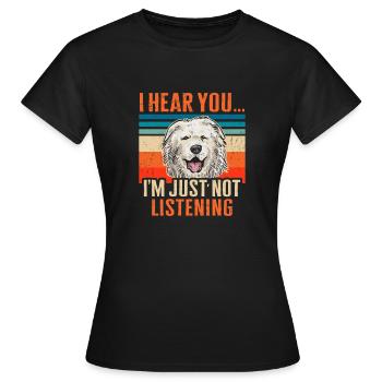 Grand Chien Pyrénées Rétro Vintage Pyrénées - T-shirt Femme - noir - Devant - AI Model Female 172 dark (172cm)