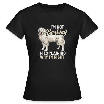 Grand chien des Pyrénées Je n’aboie pas Pyrénées - T-shirt Femme - noir - Devant - AI Model Female 172 dark (172cm)