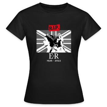 Queen Elizabeth II - RIP - La fin d’une époque - T-shirt Femme - noir - Devant - AI Model Female 172 dark (172cm)