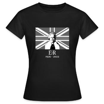Reine Elizabeth II EIIR Union Jack - T-shirt Femme - noir - Devant - AI Model Female 172 dark (172cm)