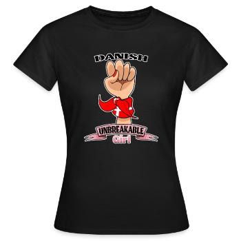 Danish Girl Unbreakable I Danish Heritage I - Frauen T-Shirt - Schwarz - Vorne - AI Model Female 172 dark (172cm)