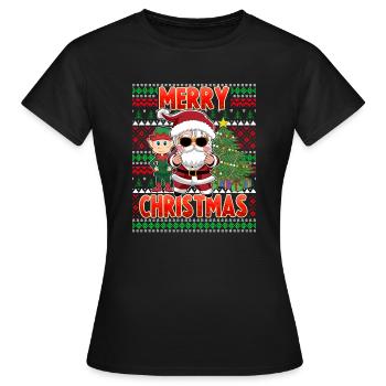 Frohe Weihnachten Korean Pop Idol Weihnachten - Frauen T-Shirt - Schwarz - Vorne - AI Model Female 172 dark (172cm)