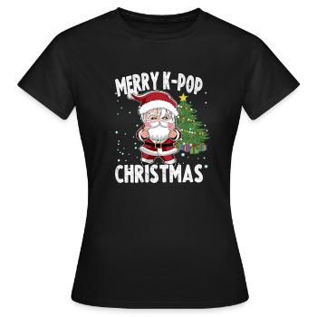 Frohe Weihnachten Oppa Santa K-Pop Idol - Frauen T-Shirt - Schwarz - Vorne - AI Model Female 172 dark (172cm)