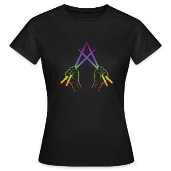 Drumsticks bunt - Frauen T-Shirt - Schwarz - Vorne - AI Model Female 172 dark (172cm)
