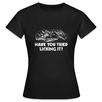 Avez-vous essayé de le lécher, la géologie, - T-shirt Femme - noir - Devant - AI Model Female 172 dark (172cm)