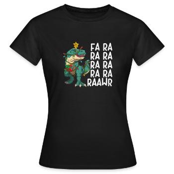 Dinosaurier Fa Ra Ra Ra Rawr T-Rex Lustige - Frauen T-Shirt - Schwarz - Vorne - AI Model Female 172 dark (172cm)